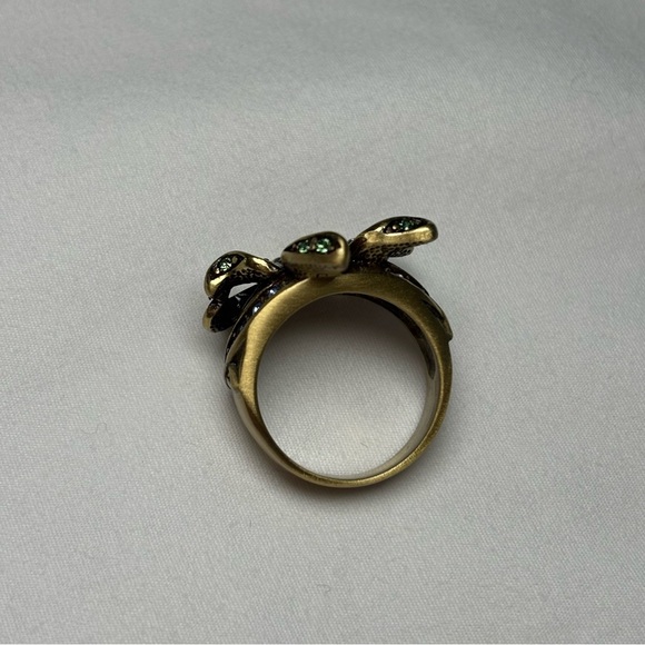 Heidi Daus Swarovski Crystal Ring “Perennial Favorite” Blue and Green Size 9 - Picture 5 of 9